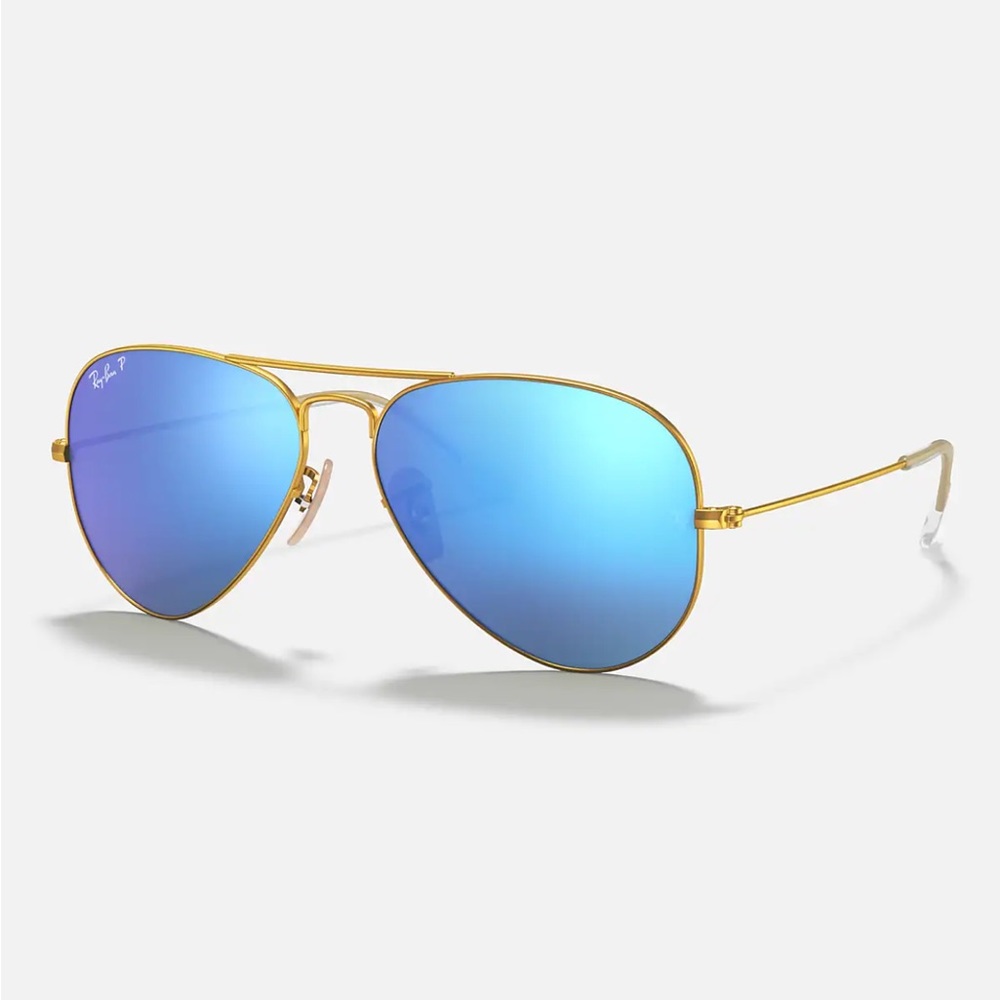 Ray-Ban Aviator Flash Polarized Sunglasses with Blue Lenses